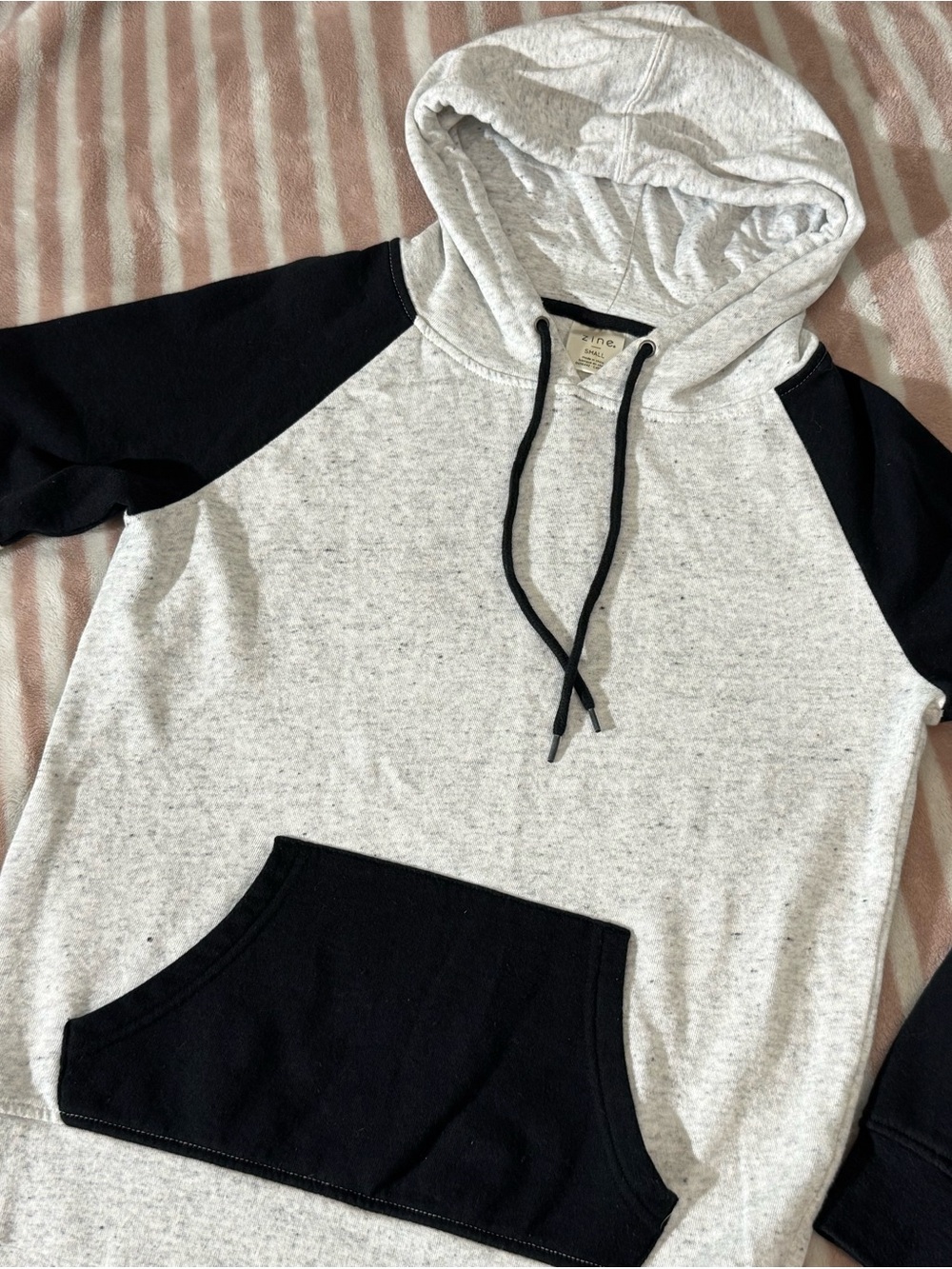 Zine Clothing Light Heather Gray Hoodie with Black Accents